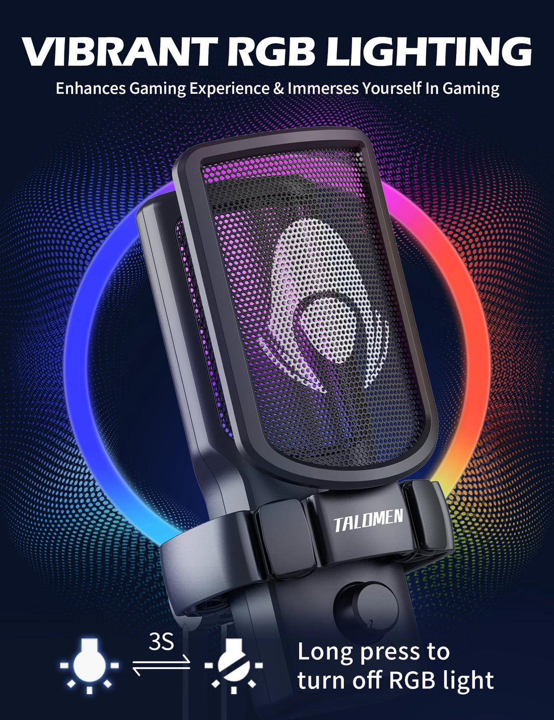 Talomen EYAS | USB-Mikrofon für PC, Podcast, Streaming, Aufnahme, Chat, PS4, PS5